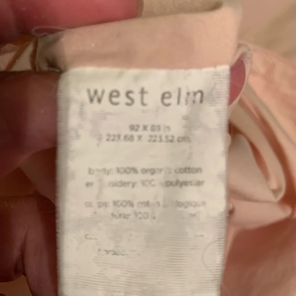West Elm peach duvet